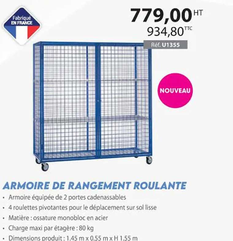 armoire de rangement roulante