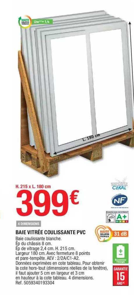 Baie Vitrée Coulissante Pvc Cekal