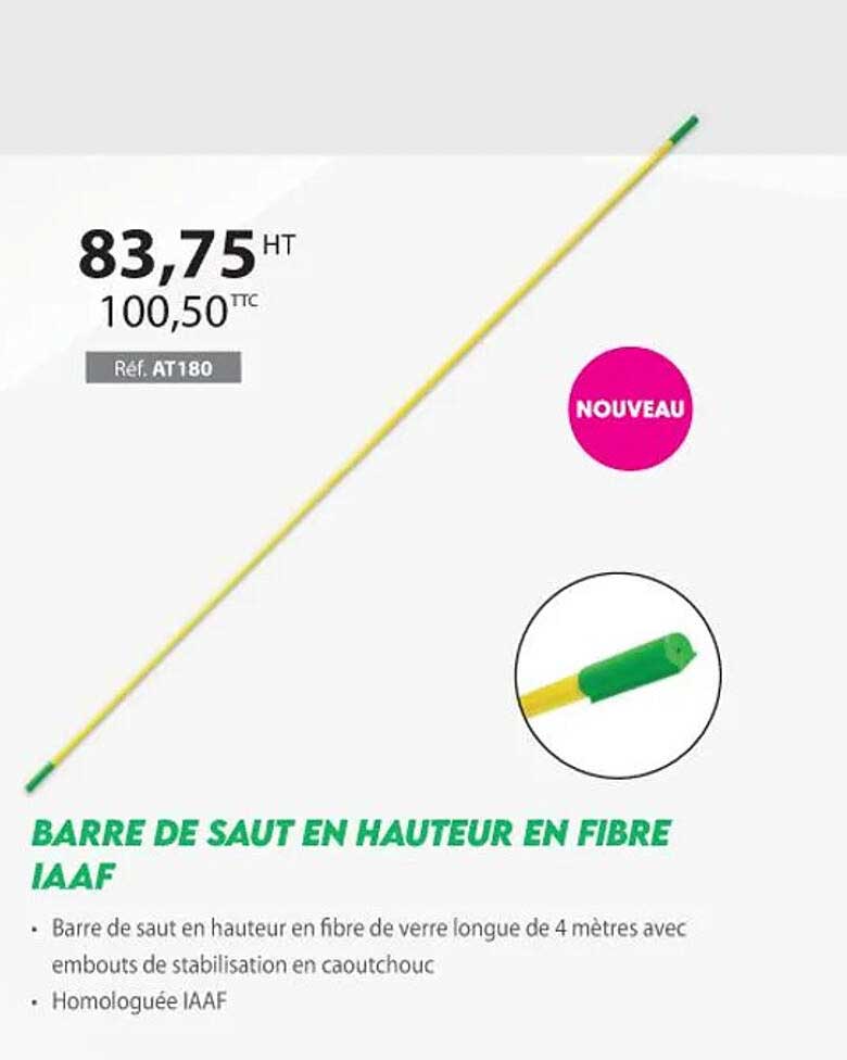 barre de saut en hauteur en fibre iaaf