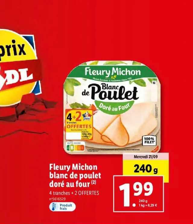 blanc de poulet doré au four fleury michon