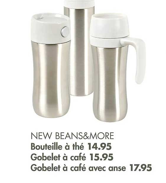 bouteille à thé, gobelet à café, gobelet à café avec anse new beans & more