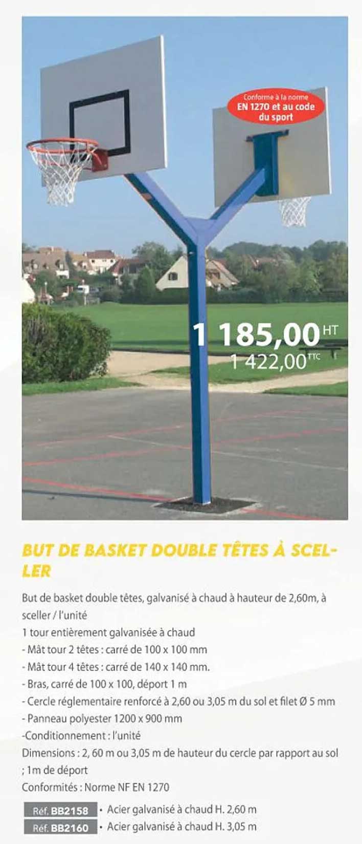 but de basket double têtes à sceller