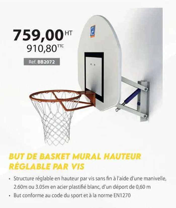 but de basket mural hauteur réglable par vis