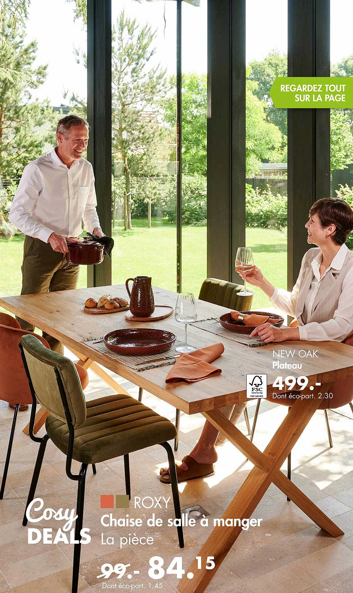 Chaise De Salle à Manger Roxy, Plateau New Oak