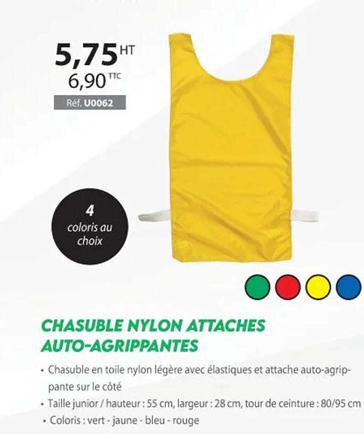 chasuble nylon attaches auto-agrippantes