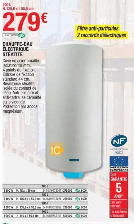 chauffe-eau électrique stéatite