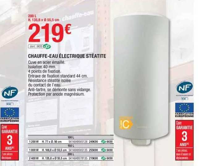 chauffe-eau électrique stéatite