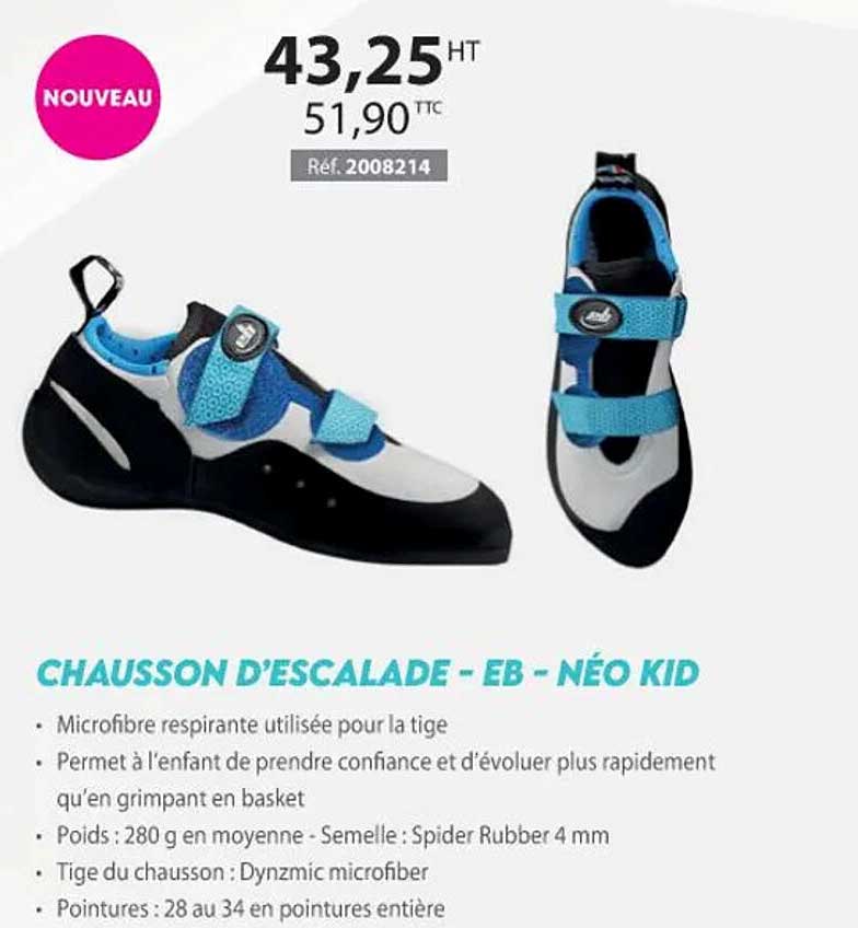 chausson d'escalade - eb - néo kid
