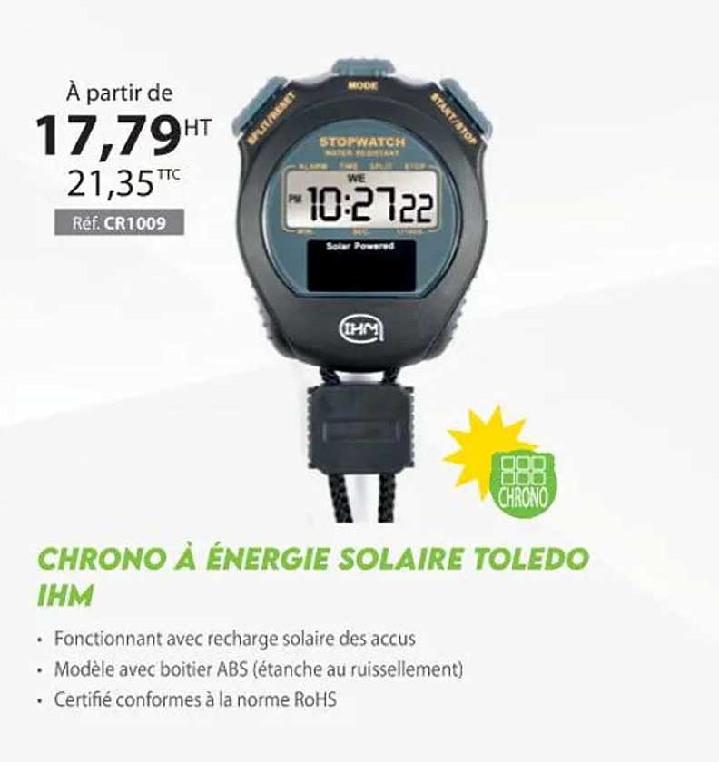 chrono à énergie solaire toledo ihm