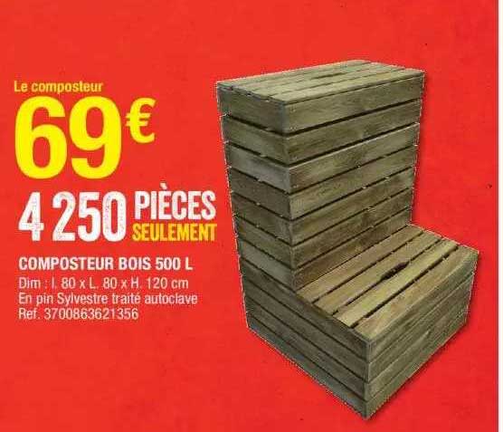 composteur bois 500l