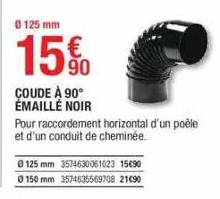 coude à 90° émaillé noir