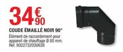 coude émaillé noir 90°