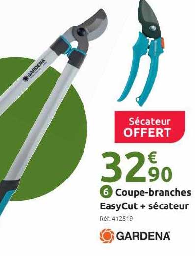 coupe-branches easycut + sécateur gardena
