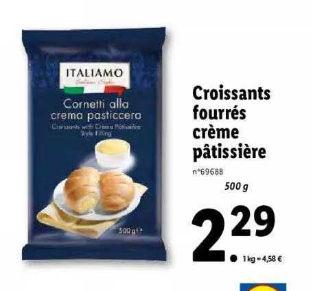 croissants fourrés crème pâtissière italiamo