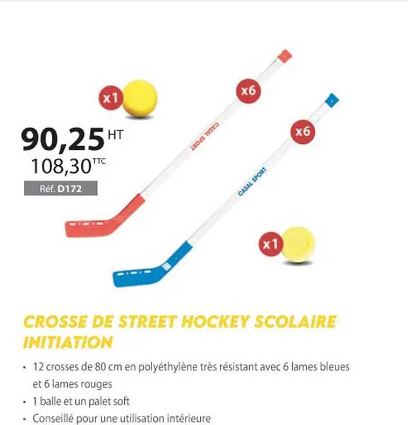 crosse de street hockey scolaire initiation