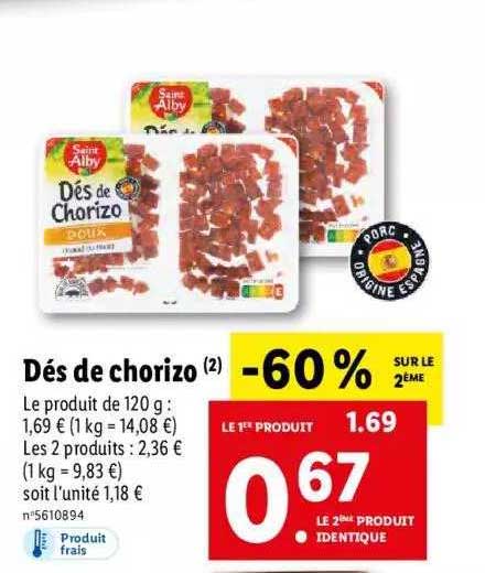 dés de chorizo saint alby