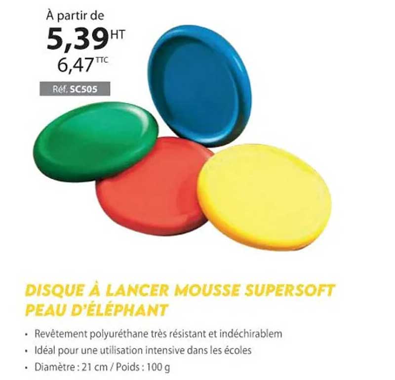 disque à lancer mousse supersoft peau d'éléphant