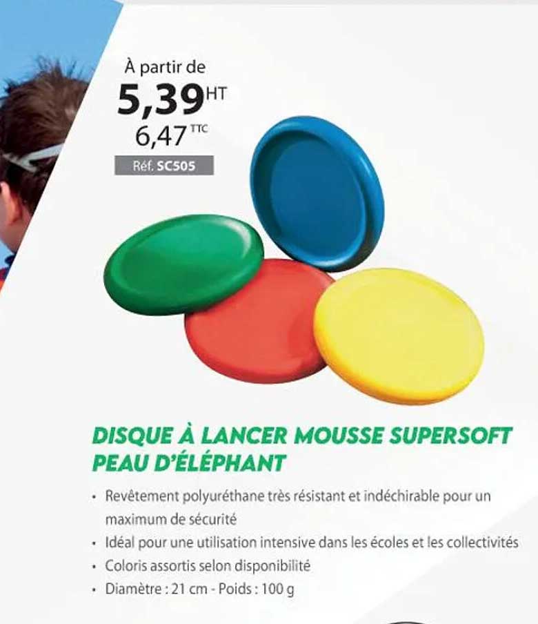 disque à lancer mousse supersoft peau d'éléphant