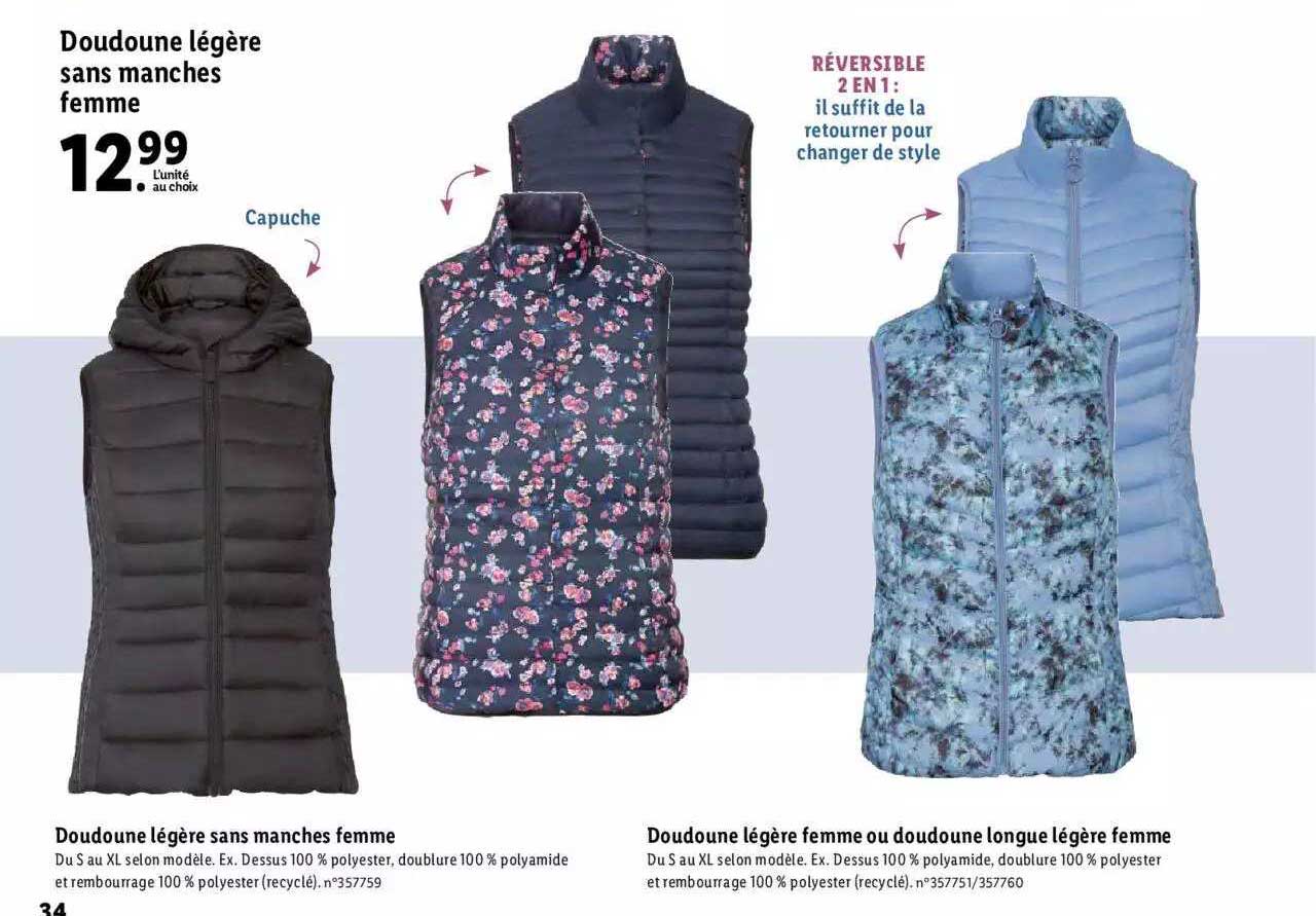 doudoune légère sans manches femme