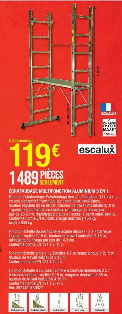 échafaudage Multifonction Aluminium 5 En 1 Escalux