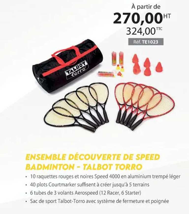 ensemble découverte de speed badminton - talbot torro