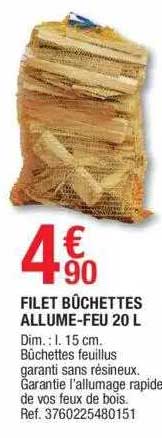 filet bûchettes allume-feu 20l