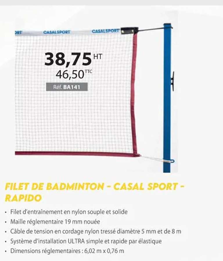 filet de badminton - casal sport - rapido