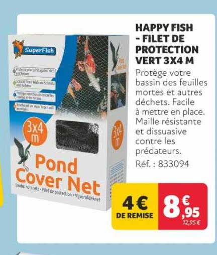 Happy Fish - Filet De Protection Vert 3x4 M