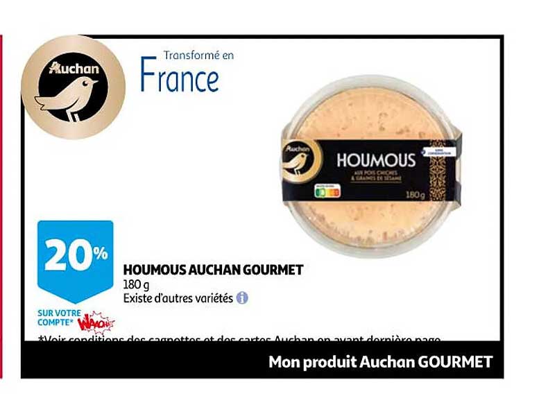 Houmous Auchan Gourmet