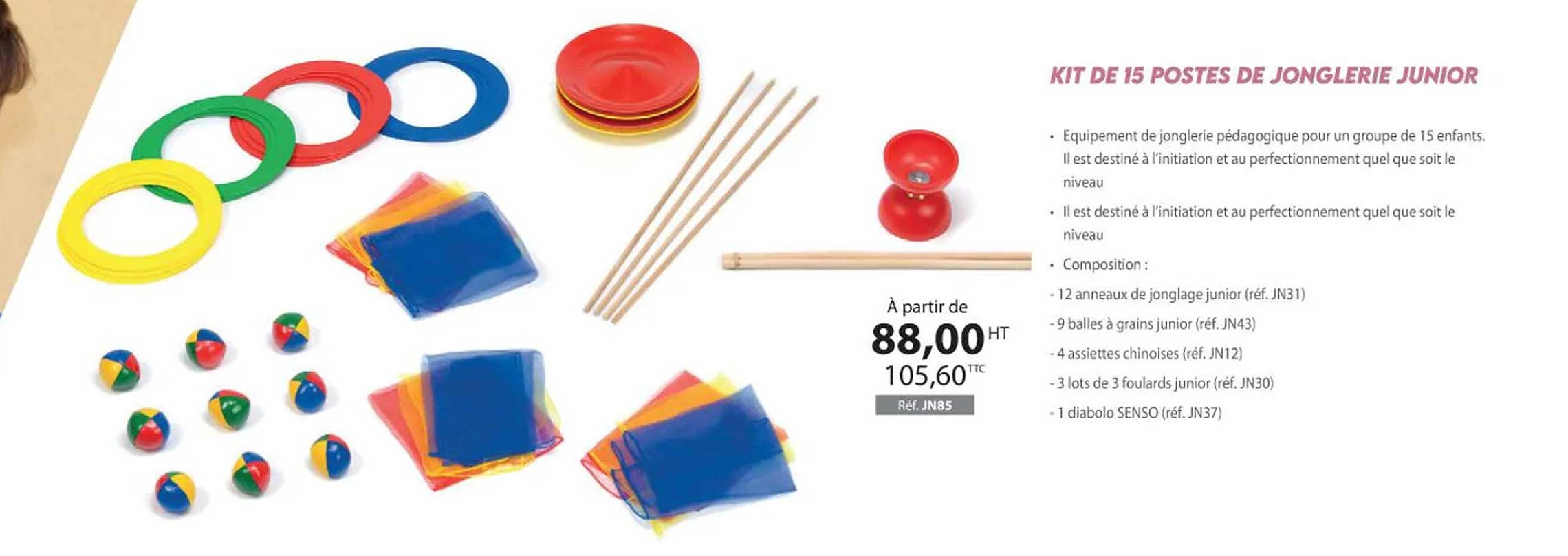kit de 15 postes de jonglerie junior
