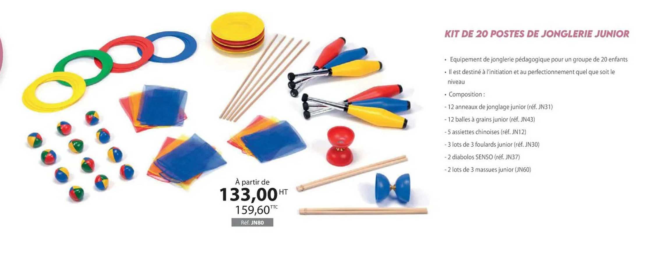 kit de 20 postes de jonglerie junior