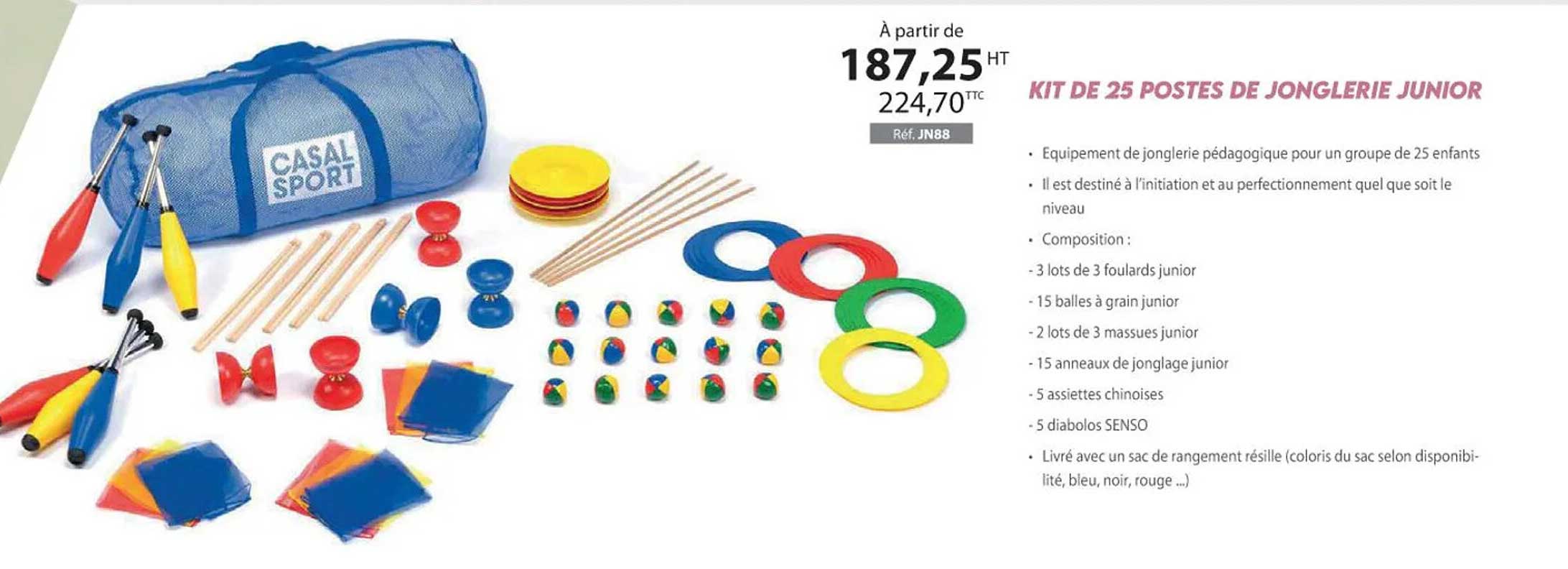 kit de 25 postes de jongleries junior