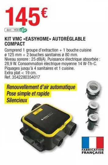 kit vmc «easyhome» autoréglable compact