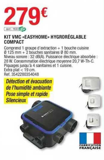 Kit Vmc «easyhome» Hygroréglable Compact