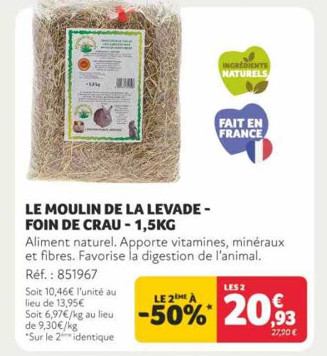 le moulin de la levade - foin de crau - 1,5 kg