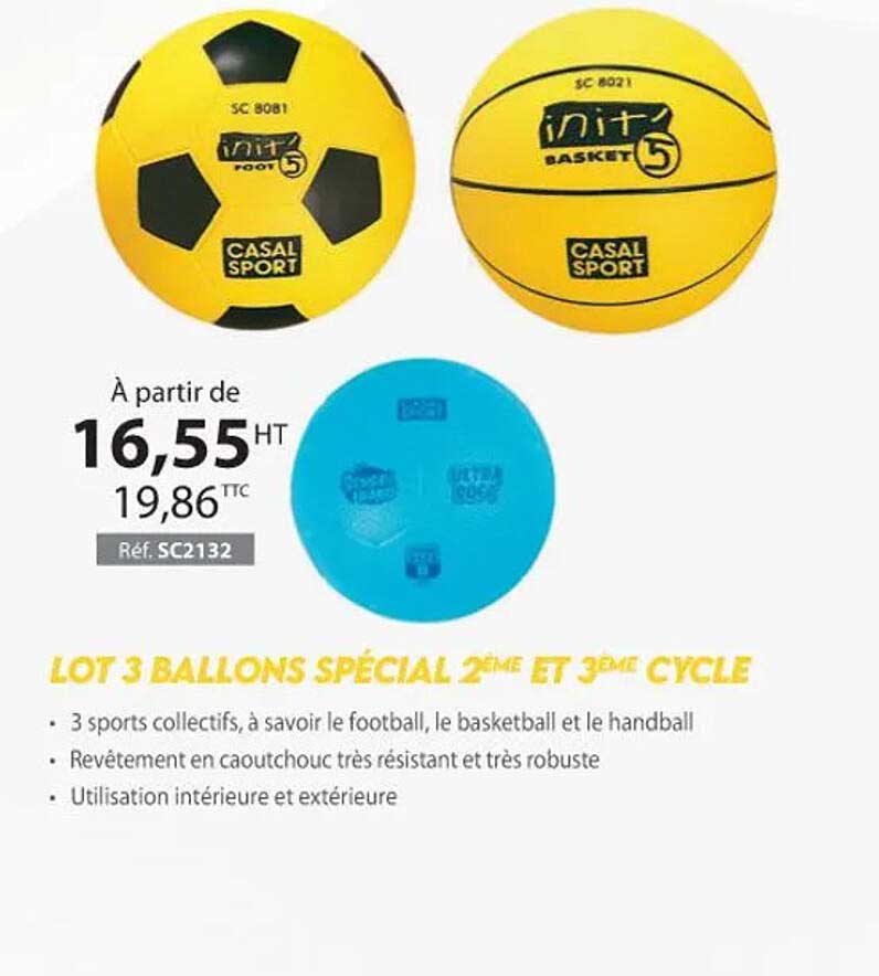 lot 3 ballons spécial 2ème et 3ème cycle