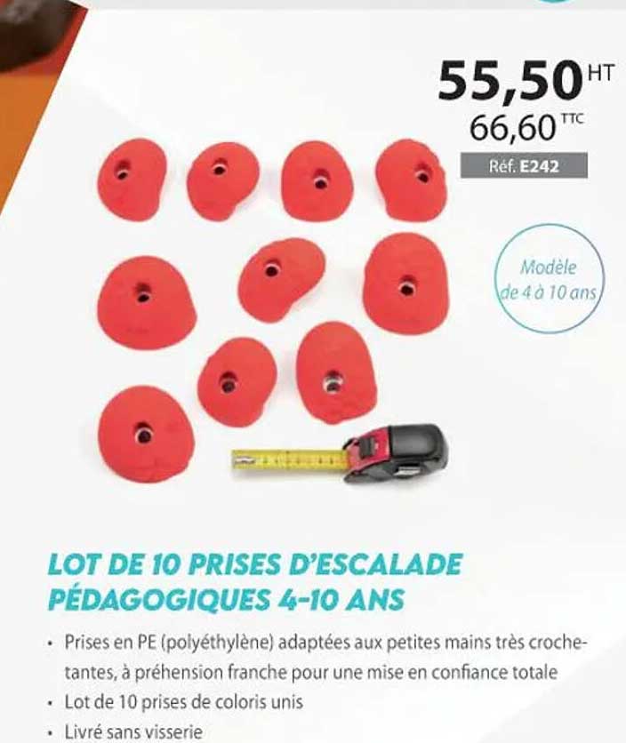 Lot De 10 Prises D'escalade Pédagogiques 4-10 Ans