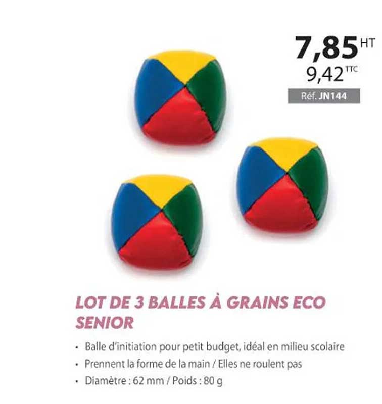 lot de 3 balles à grains eco senior