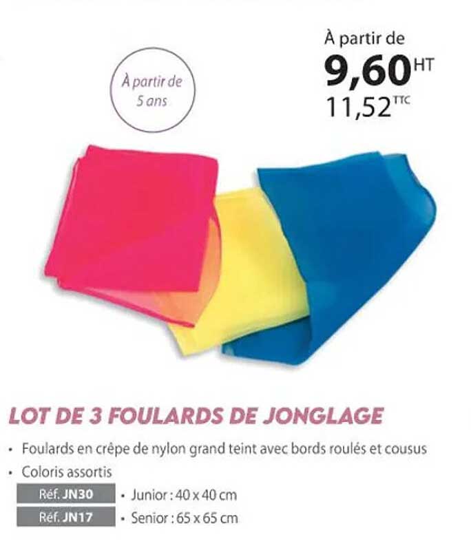 lot de 3 foulards de jonglage