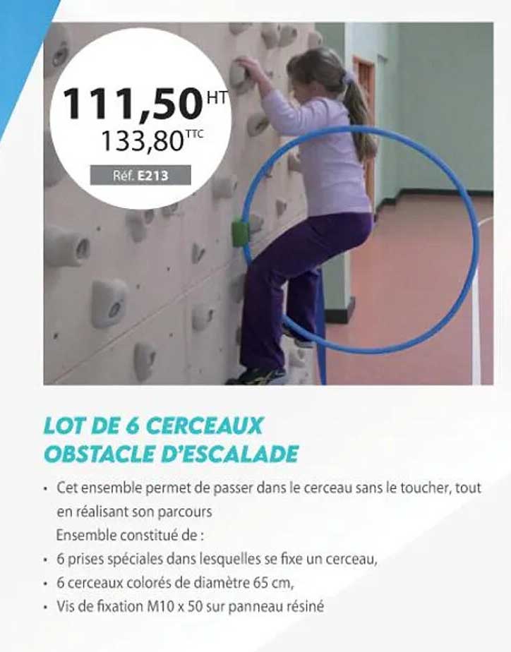 lot de 6 cerceaux obstacle d'escalade