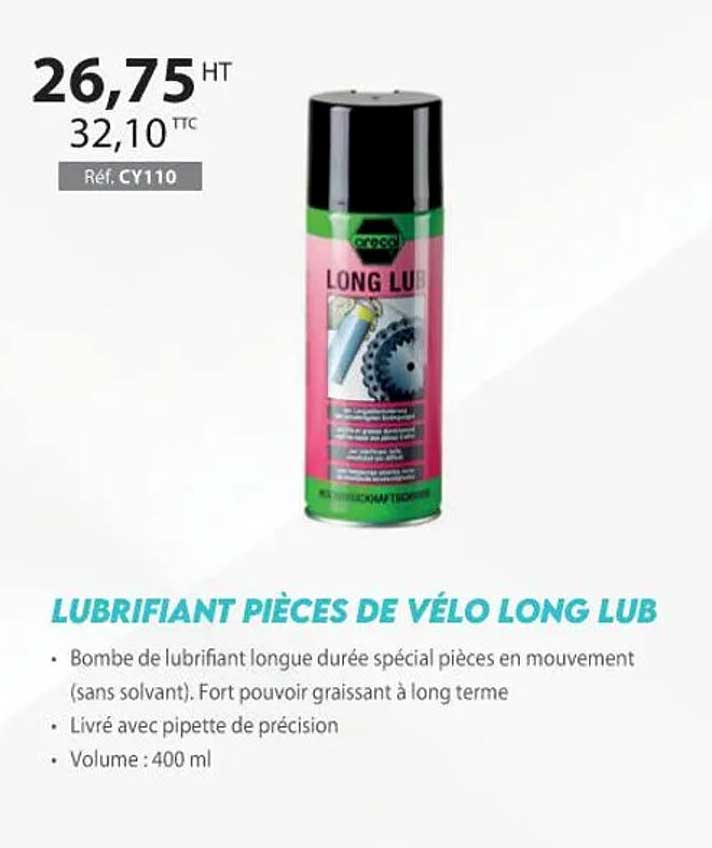 lubrifiant pièces de vélo long lub