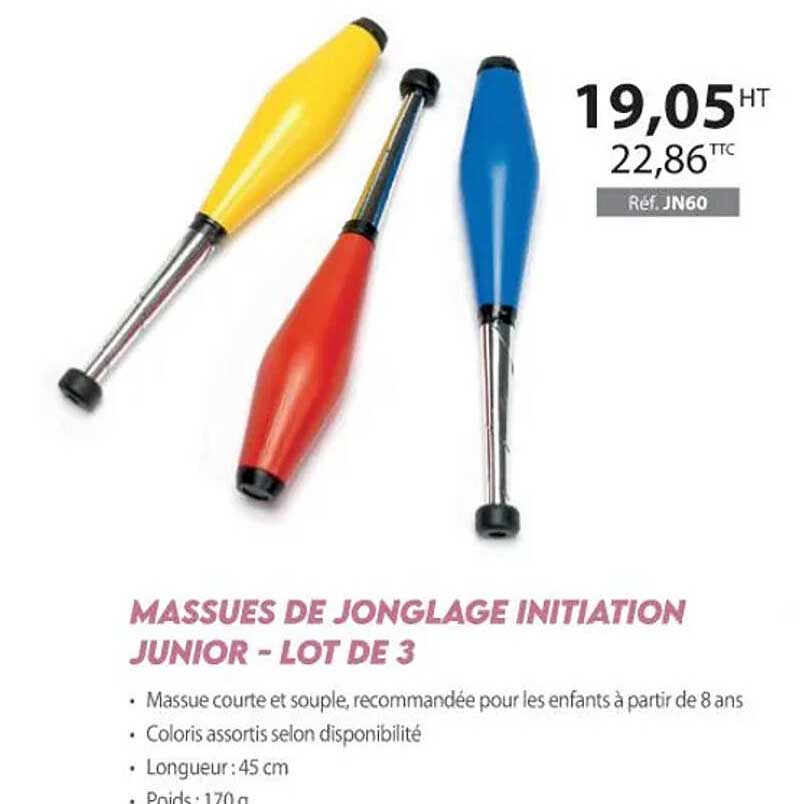 massues de jonglage initiation junior - lot de 3