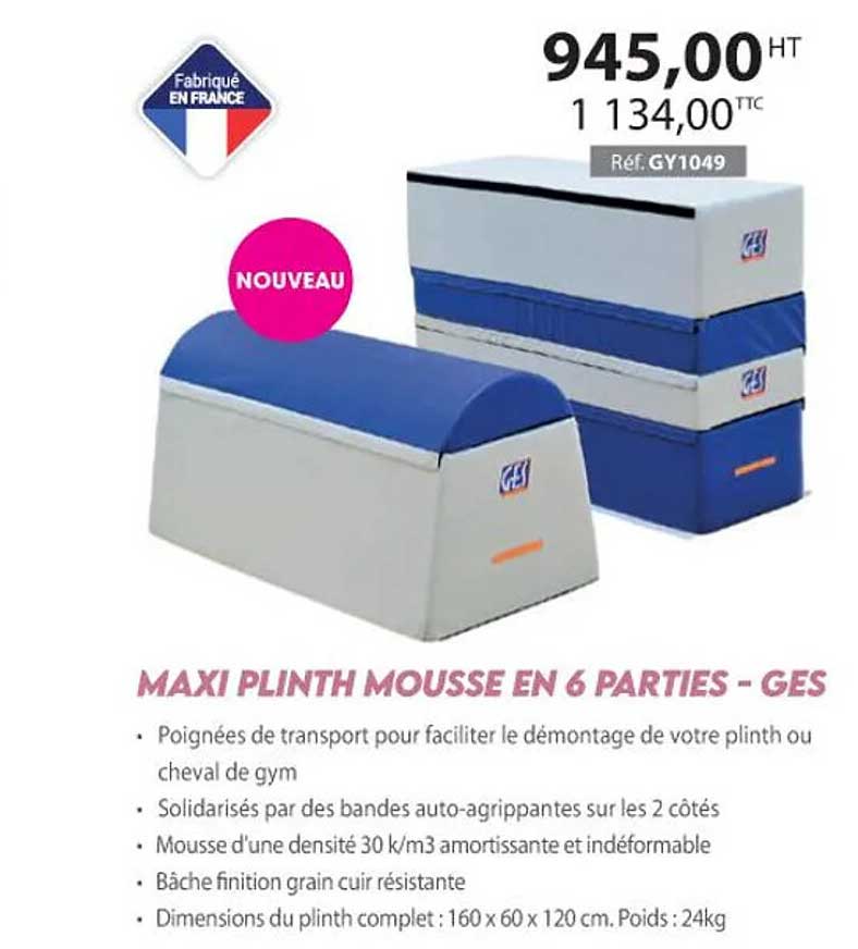 maxi plinth mousse en 6 parties - ges