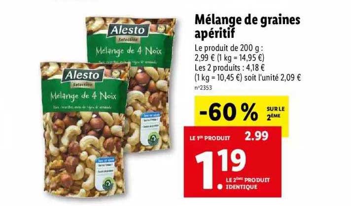 Mélange De Graines Apéritif Alesto