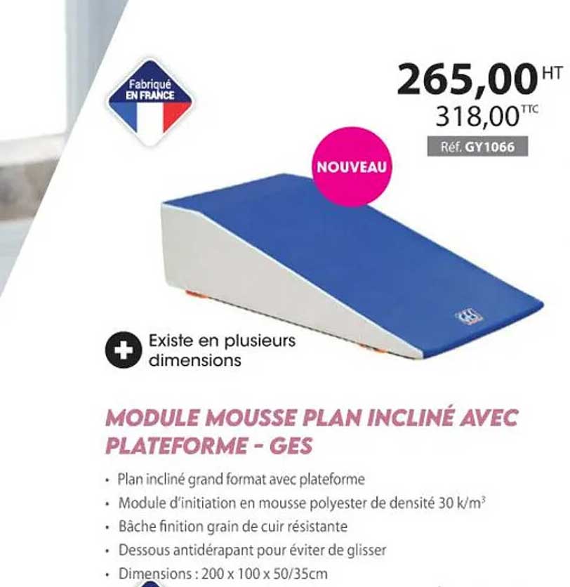 module mousse plan incliné avec plateforme - ges