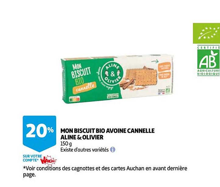 mon biscuit bio avoine cannelle aline & olivier