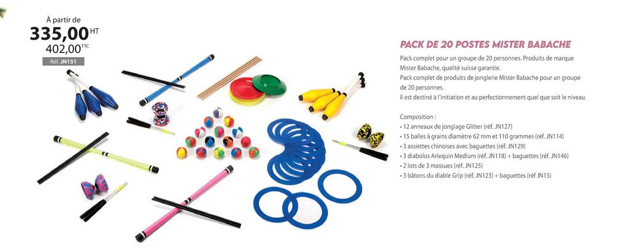 pack de 20 postes mister babache