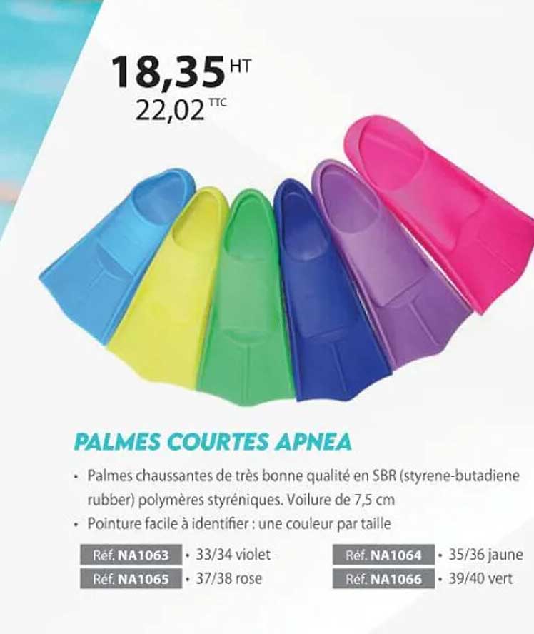 palmes courtes apnea