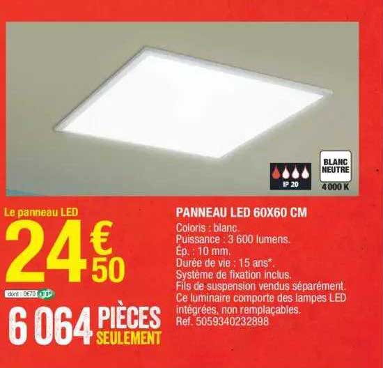 panneau led 60x60 cm