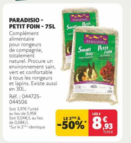 paradisio - petit foin - 75l